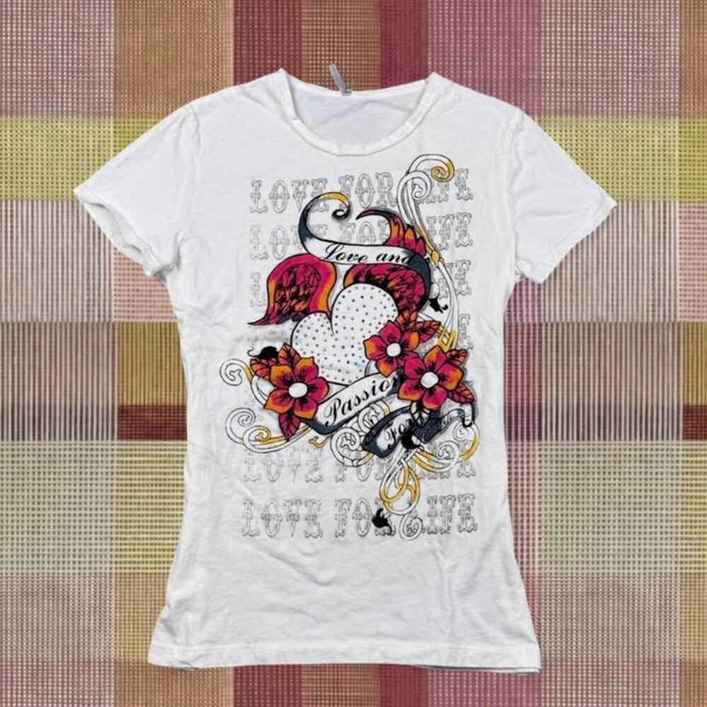 Vintage 2000’s Ed Hardy Style Graphic Top